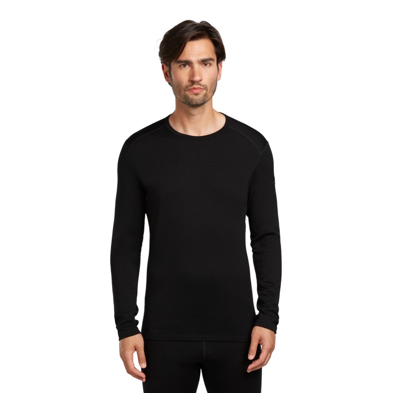 Icebreaker Underwear Thermo Long Sleeve Shirt 260 Tech Crewe - Merino Wool, close-fitting - black Men
